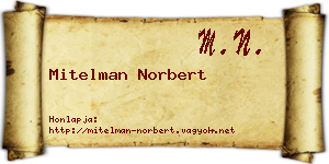 Mitelman Norbert névjegykártya